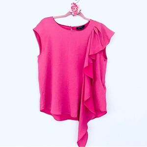 💕DKNY Pink Silky Blouse Top SZ M